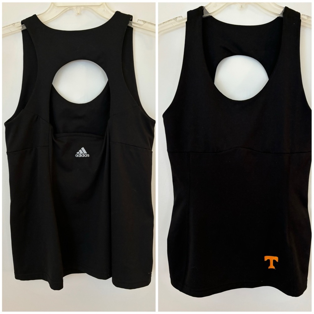 adidas Black Athletic Tank Top with Keyhole Back